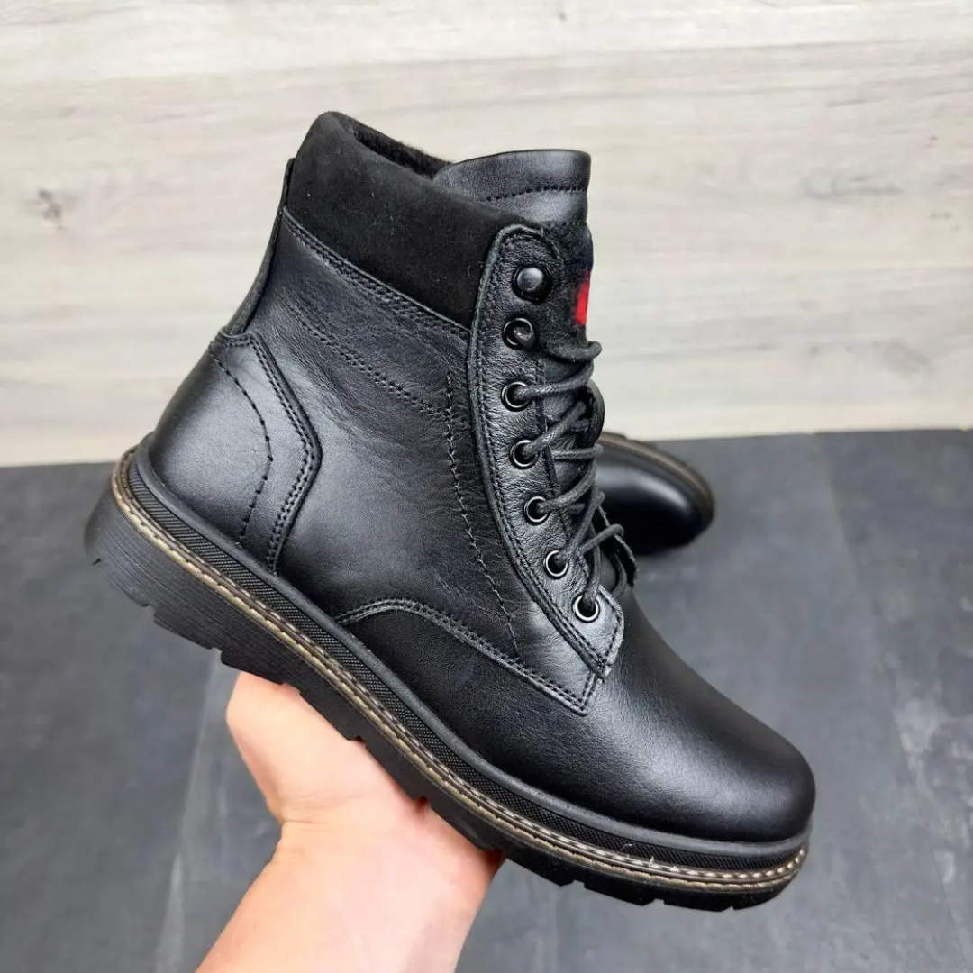 Cizme Din Piele cu Textura Aspră Pentru Bărbați