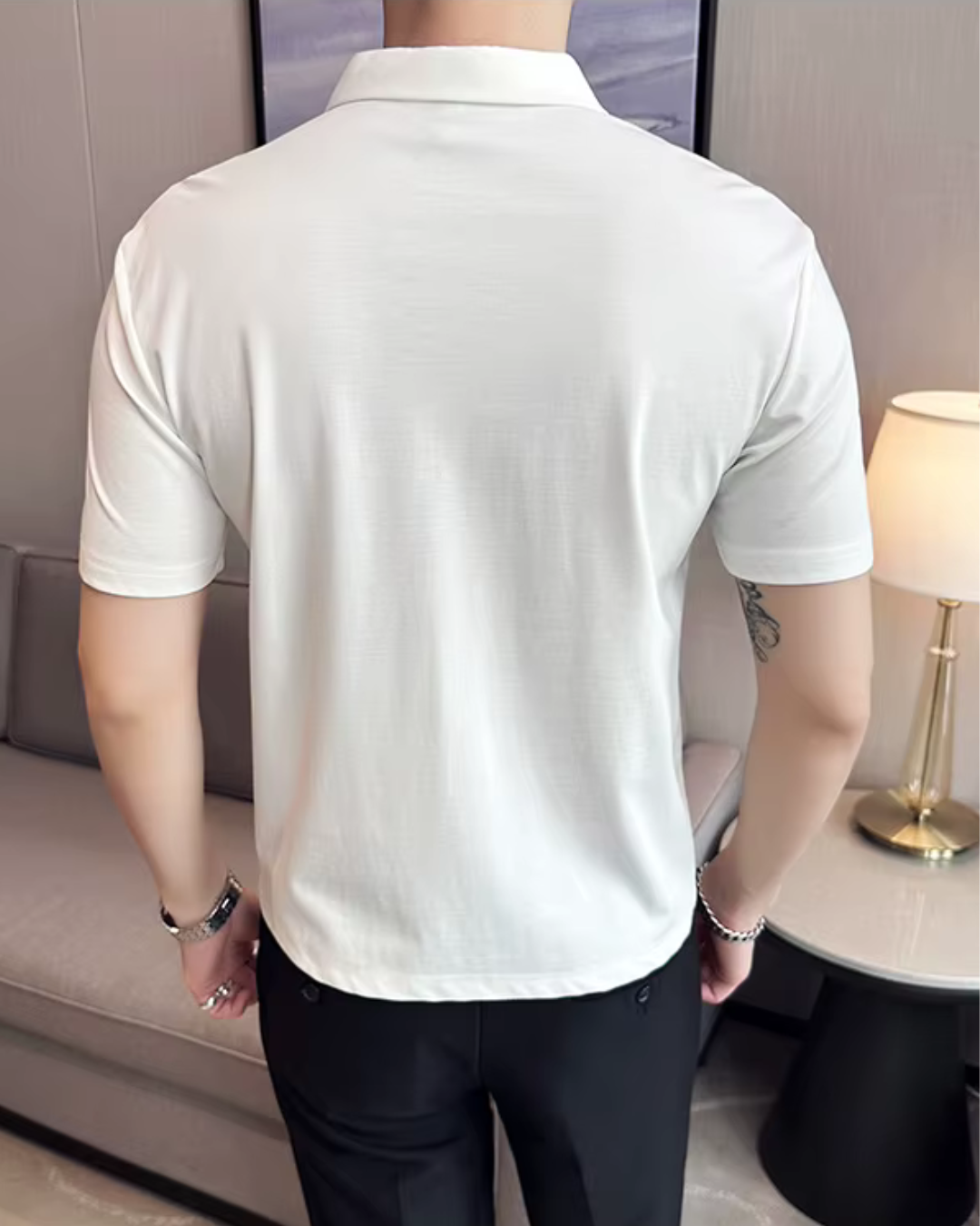 '-Elasticitate Ridicată, Ușoară, Moale și Rezistenta la încrețire Cămașă Polo Pentru Bărbați în Culoare Solidă