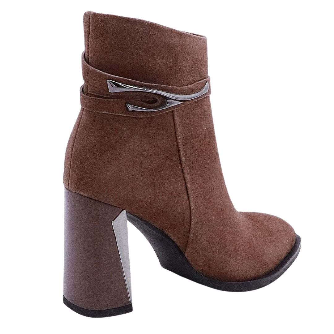 Cizme Elegante din Leather Întoarsă cu Toc Înalt® 