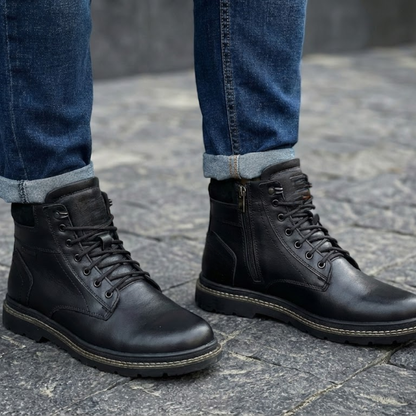 Cizme Din Piele cu Textura Aspră Pentru Bărbați 