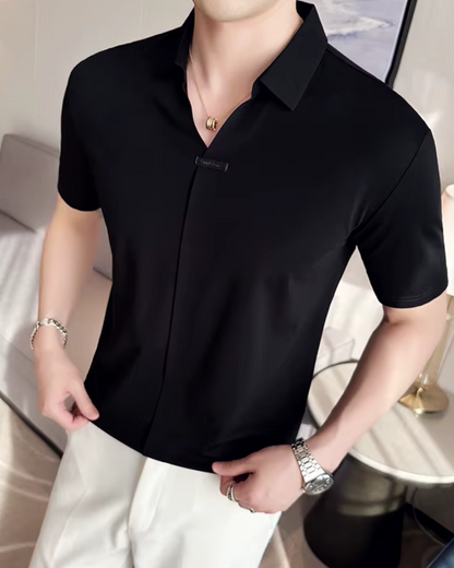 '-Elasticitate Ridicată, Ușoară, Moale și Rezistenta la încrețire Cămașă Polo Pentru Bărbați în Culoare Solidă 