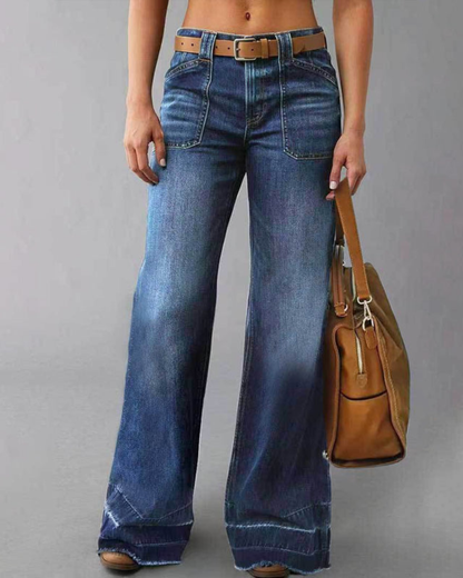 Blugi evazați retro cu buzunare pentru femei® 