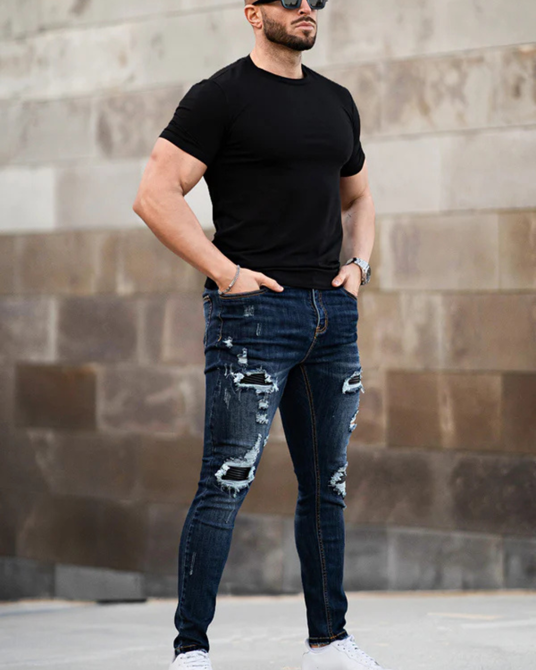 Blugi Slim Fit Elastici pentru Bărbați 