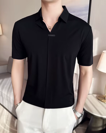 '-Elasticitate Ridicată, Ușoară, Moale și Rezistenta la încrețire Cămașă Polo Pentru Bărbați în Culoare Solidă 