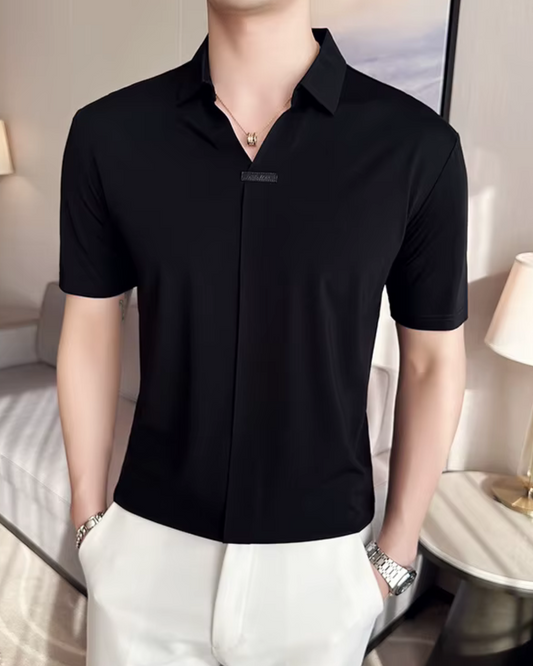 '-Elasticitate Ridicată, Ușoară, Moale și Rezistenta la încrețire Cămașă Polo Pentru Bărbați în Culoare Solidă 