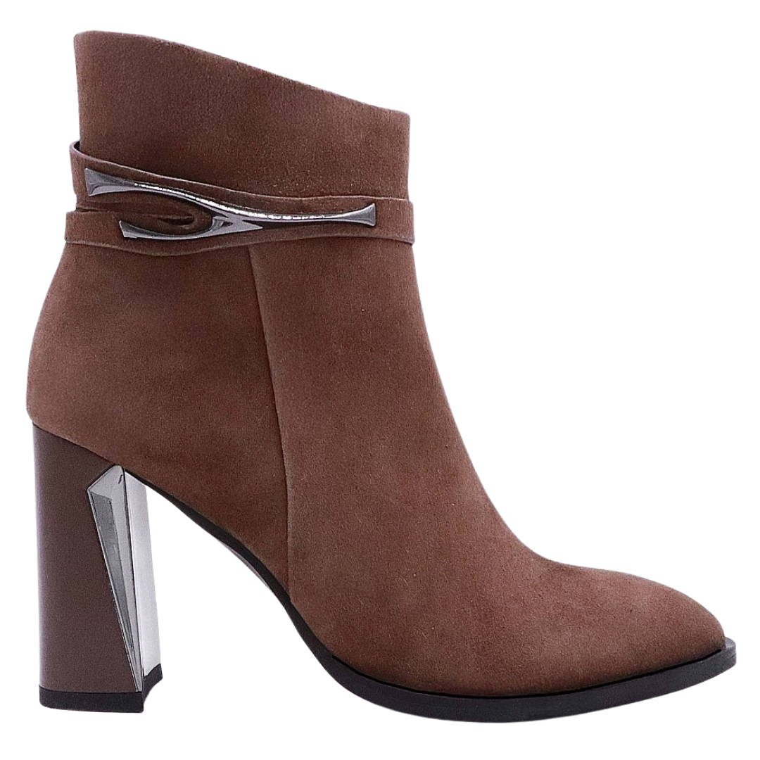 Cizme Elegante din Leather Întoarsă cu Toc Înalt® 