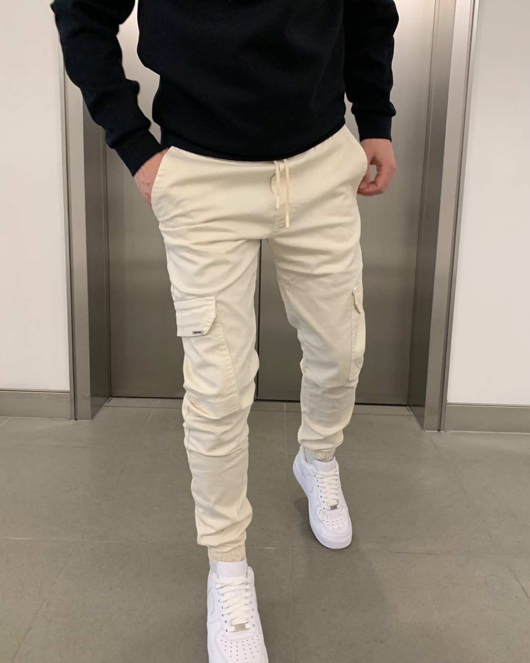 Bărbați bumbac Jogger Cargo Elasticated 