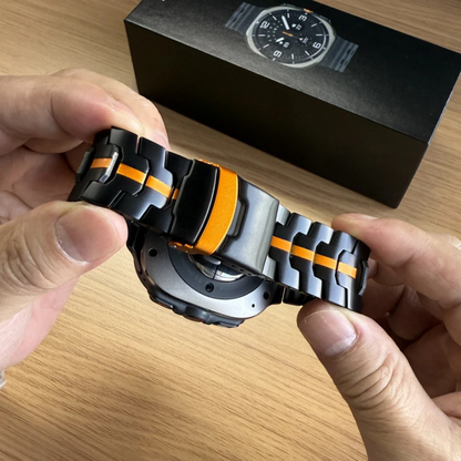 Ceas sportiv cu rea din titan futuristic și funcțional