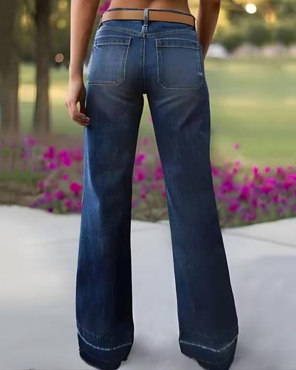 Blugi evazați retro cu buzunare pentru femei® 