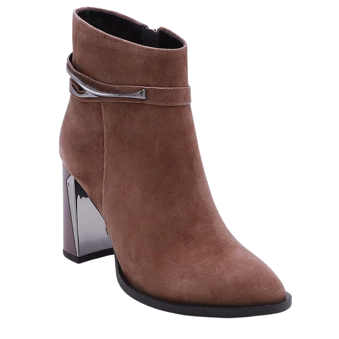 Cizme Elegante din Leather Întoarsă cu Toc Înalt® 