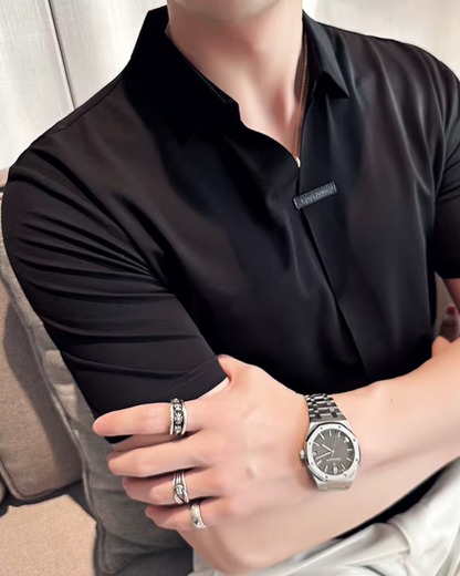 '-Elasticitate Ridicată, Ușoară, Moale și Rezistenta la încrețire Cămașă Polo Pentru Bărbați în Culoare Solidă 