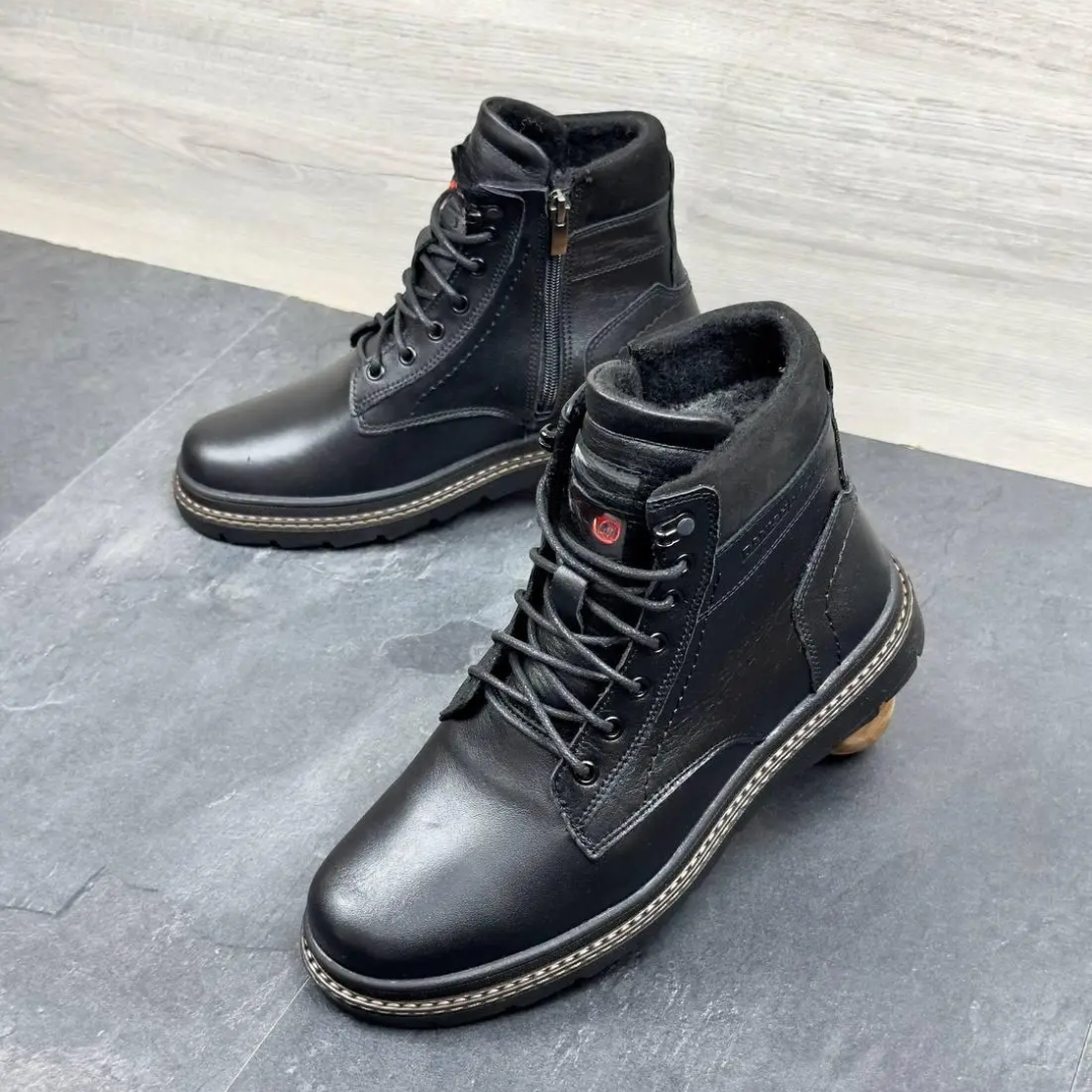 Cizme Din Piele cu Textura Aspră Pentru Bărbați 