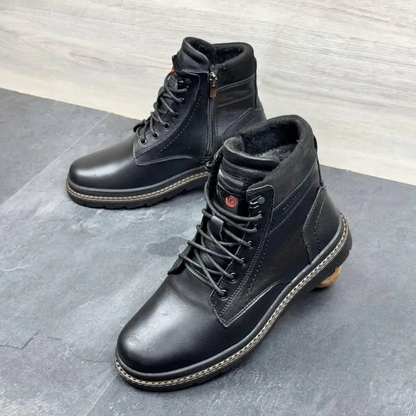 Cizme Din Piele cu Textura Aspră Pentru Bărbați 