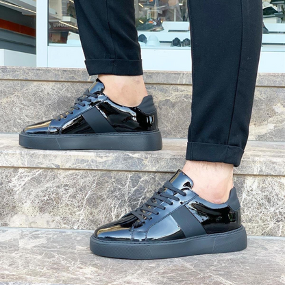 Adidași din piele pentru bărbați, cu talpă mare și design urban elegant 