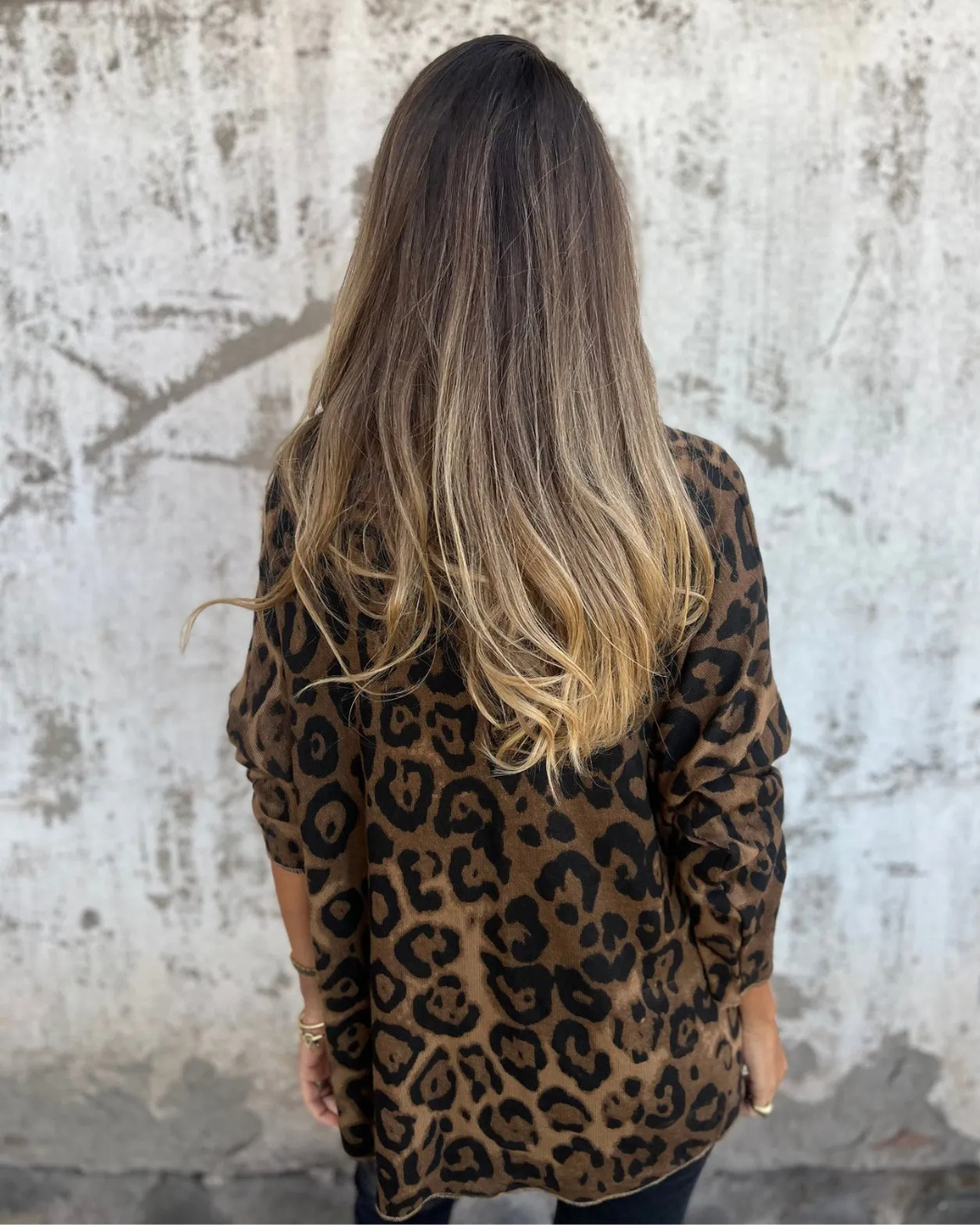 Bluză Extensibilă Pentru Femei cu Imprimeu Animal și Decolteu Rotund