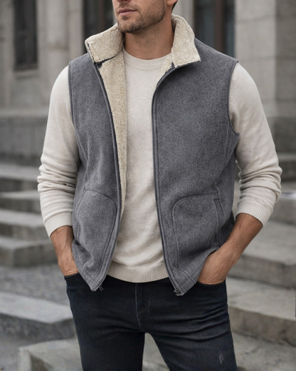 Vestă neagră matlasată cu fermoar – Casual style and comfort® 