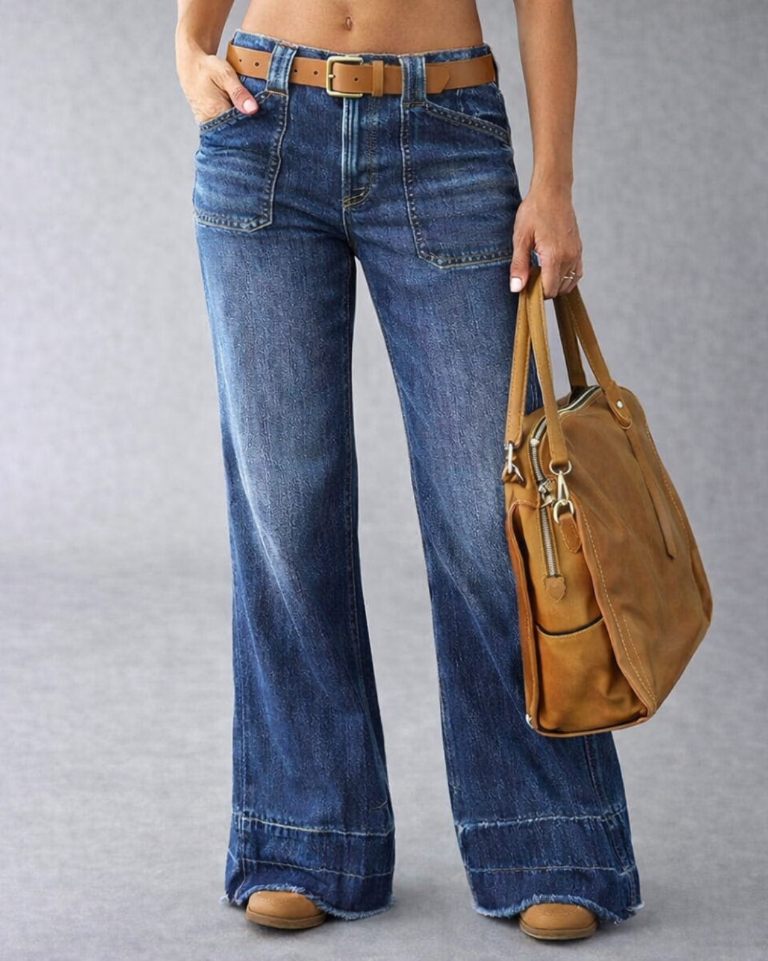 Blugi evazați retro cu buzunare pentru femei® 
