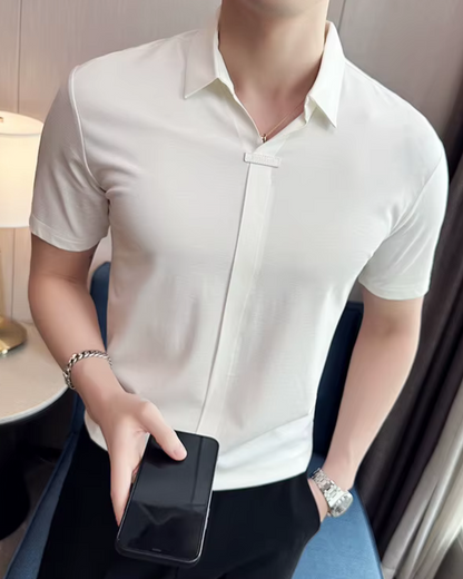 '-Elasticitate Ridicată, Ușoară, Moale și Rezistenta la încrețire Cămașă Polo Pentru Bărbați în Culoare Solidă 