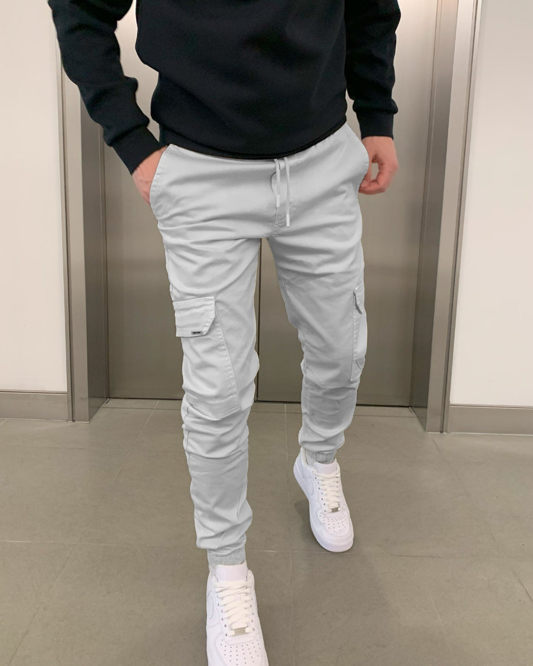 Bărbați bumbac Jogger Cargo Elasticated 