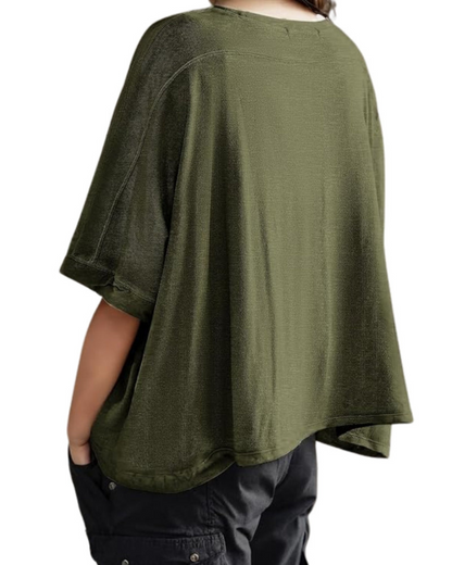 Bluză Casual cu o Croială Lejară, Confortabilă