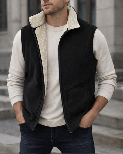 Vestă neagră matlasată cu fermoar – Casual style and comfort® 