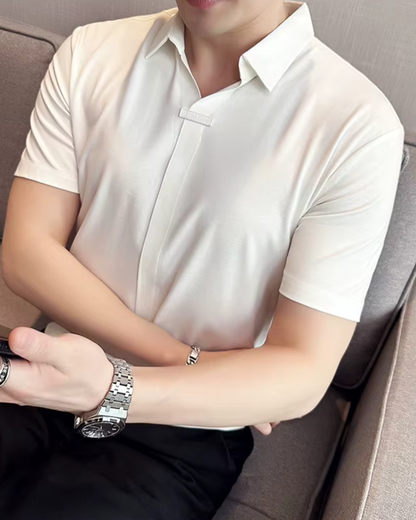 '-Elasticitate Ridicată, Ușoară, Moale și Rezistenta la încrețire Cămașă Polo Pentru Bărbați în Culoare Solidă 