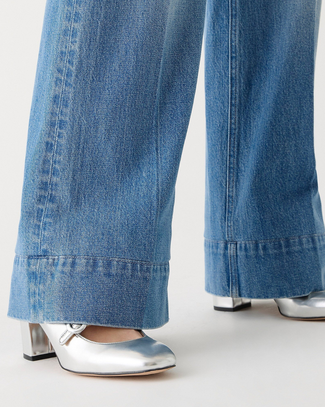 Blugi cu Picior Larg, Talie Înaltă și Abdomenului Control 