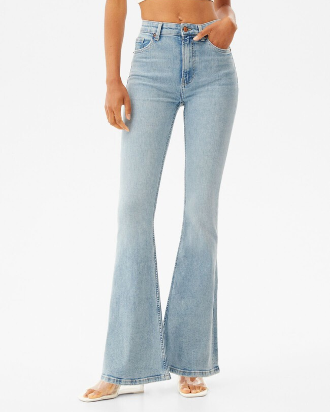 Blugi curea Elastică cu Talie înaltă Pentru Femei